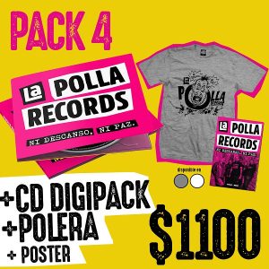 PACK 4 LA POLLA RECORDS "Ni Descanso, Ni Paz!" CD DIGIPACK + CAMISETA + POSTER